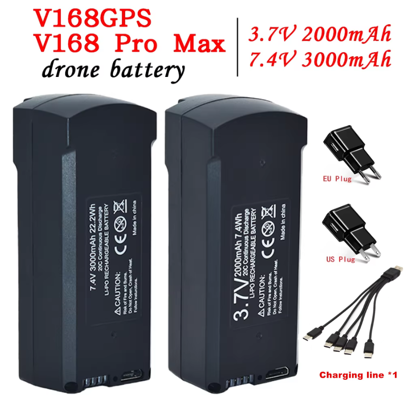 Drone Battery Lipo - GPS V198 7.4V 3000mAh Pil RC