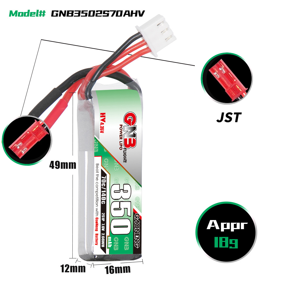 GAONENG GNB 2S 7,6V 350mAh 70C - Drone Battery Lipo incelemesi ve fiyatı